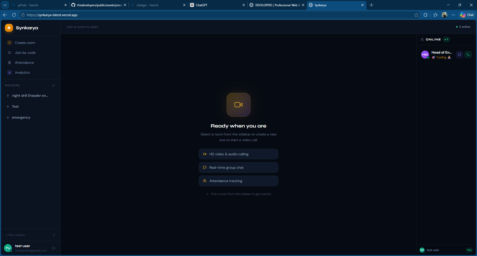 Synkarya dashboard
